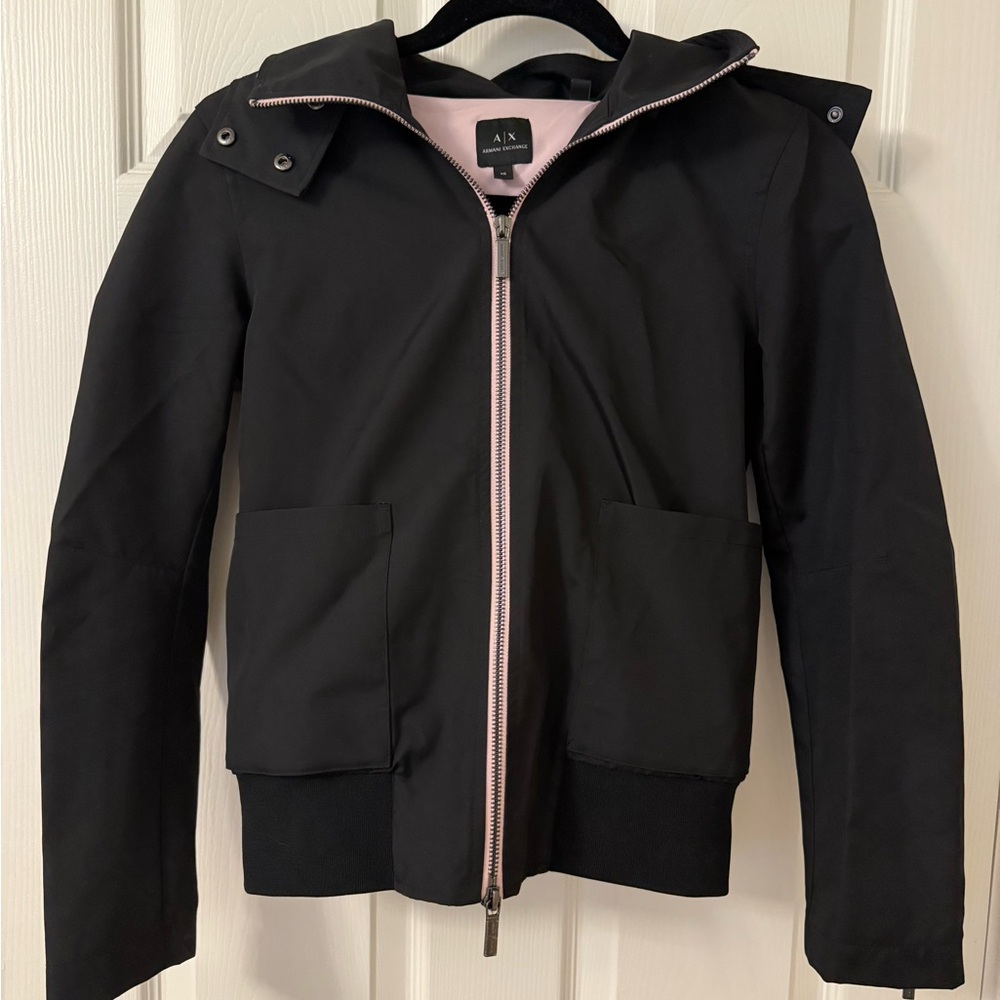 Armani Exchange Black Jacket with Pink Accents